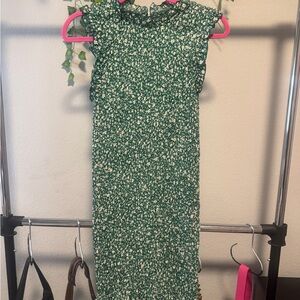 SHEIN Green Floral Midi Dress